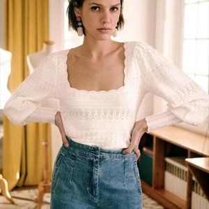 NWOT Sezane Ronnie Sweater in ecru, size S